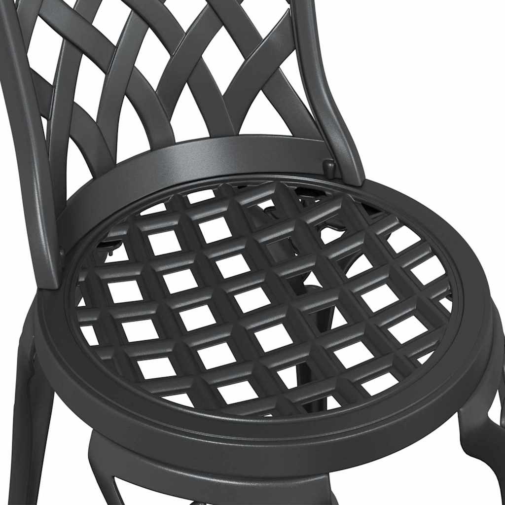 Ensemble bistro de jardin 3 pcs Noir Aluminium - XIOS