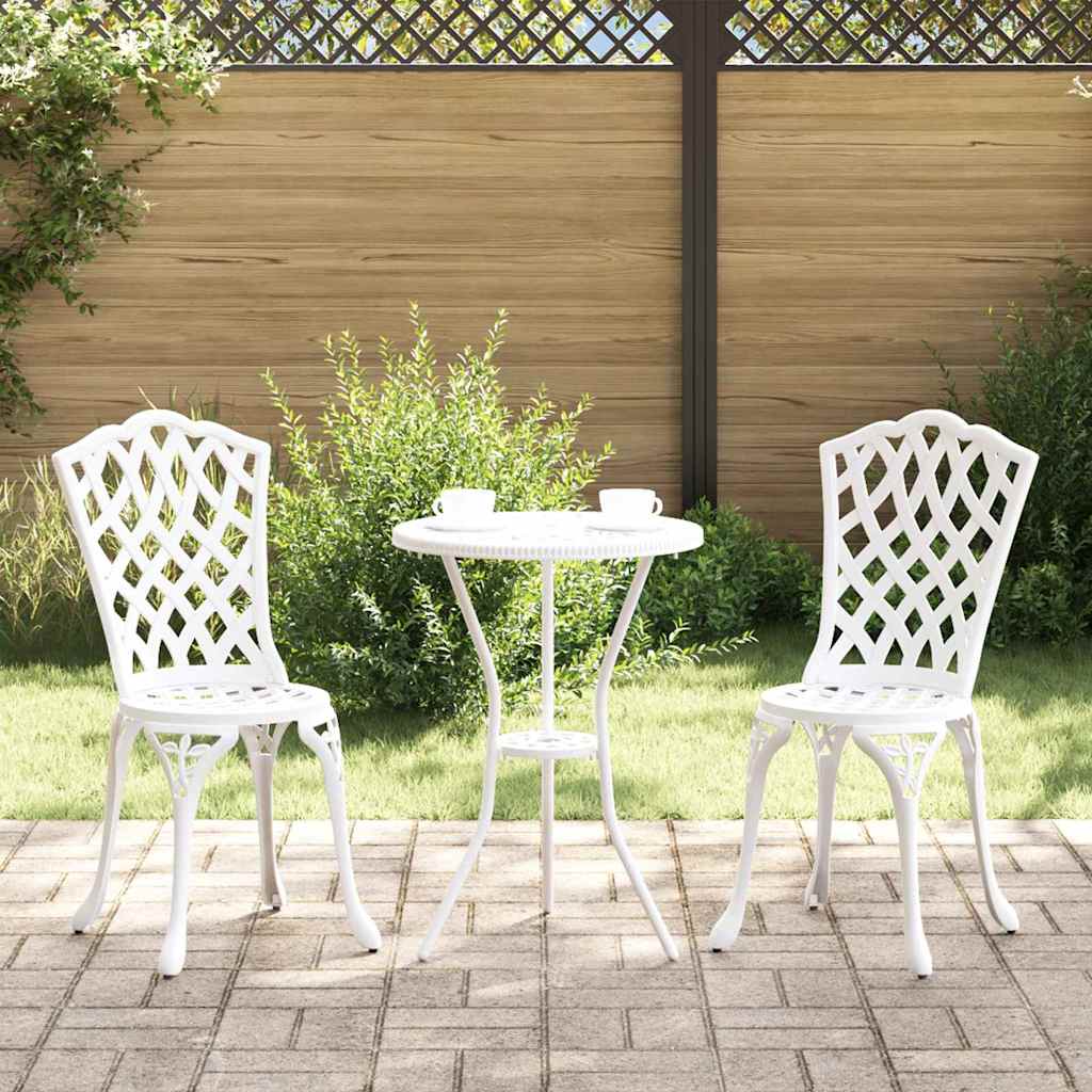 Ensemble bistro de jardin 3 pcs Blanc Aluminium - XIOS