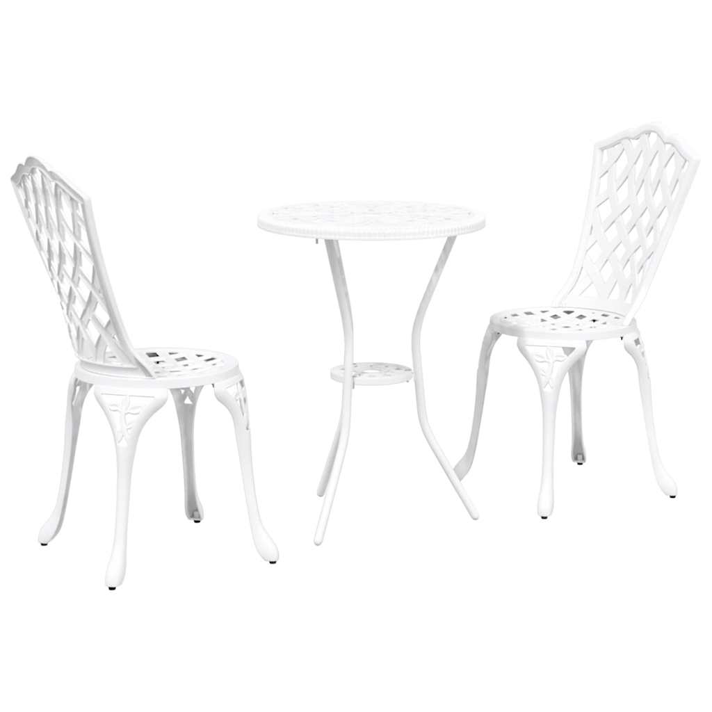 Ensemble bistro de jardin 3 pcs Blanc Aluminium - XIOS