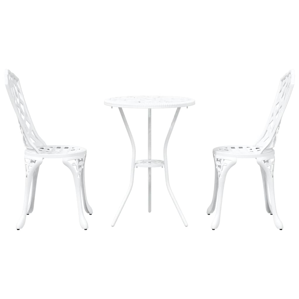 Ensemble bistro de jardin 3 pcs Blanc Aluminium - XIOS