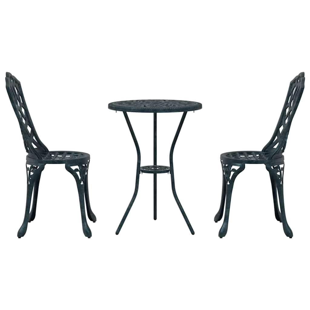 Ensemble bistro de jardin 3 pcs Vert Aluminium - XIOS