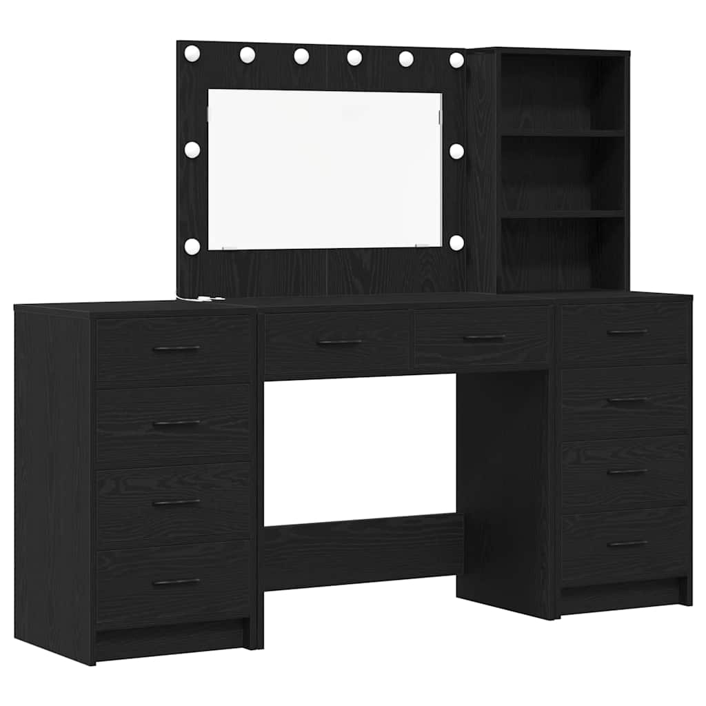 Table de Toilette 3 pcs Noir 40 x 41 x 135 cm Bois d'ingénierie - XIOS