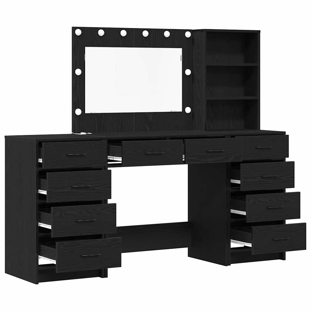 Table de Toilette 3 pcs Noir 40 x 41 x 135 cm Bois d'ingénierie - XIOS