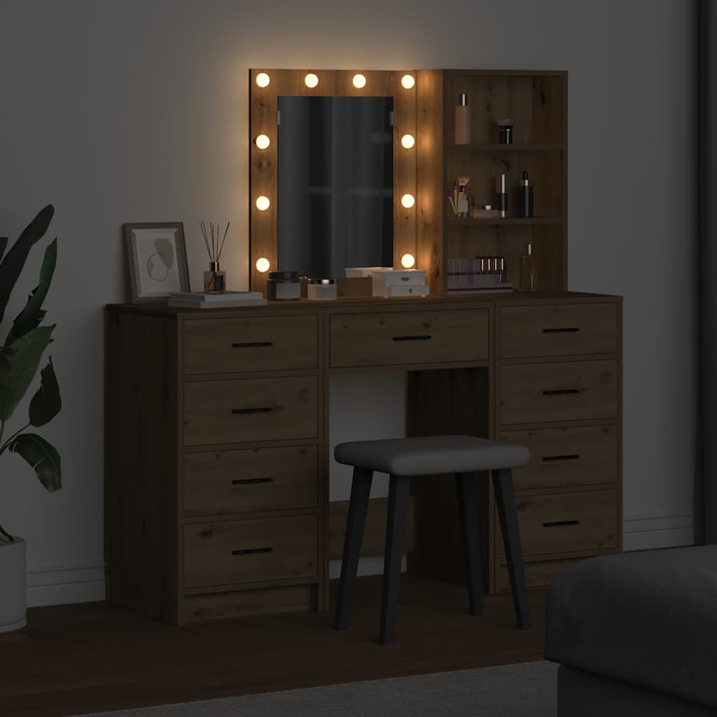 Table de Toilette avec tiroir 3 pcs Marron 40 x 41 x 135 cm - XIOS