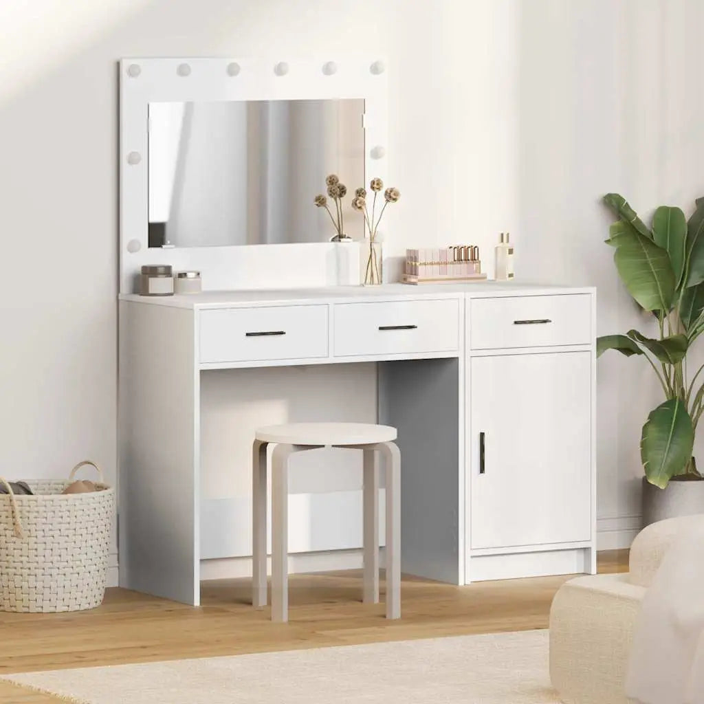 Table de Toilette 2 pc Blanc 40 x 41 x 75 cm Bois d’ingénierie - XIOS