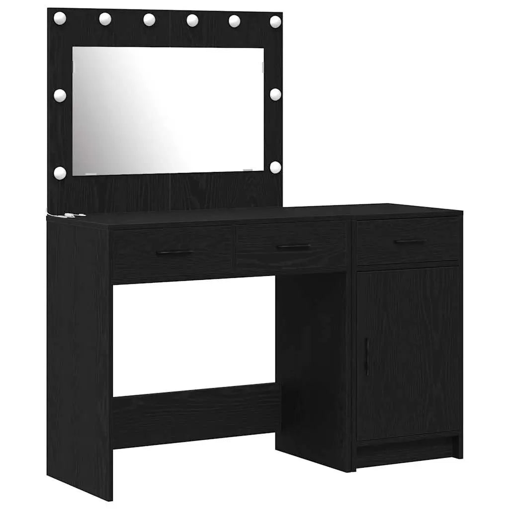 Table de Toilette 2 pc Noir 40 x 41 x 75 cm Bois d’ingénierie - XIOS