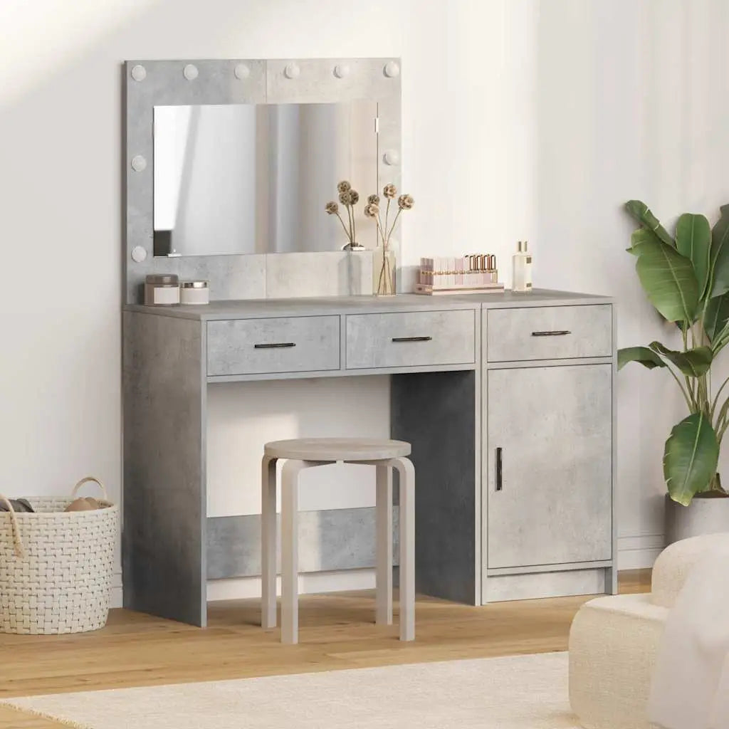 Table de Toilette 2 pc Gris 40 x 41 x 75 cm Bois d’ingénierie - XIOS
