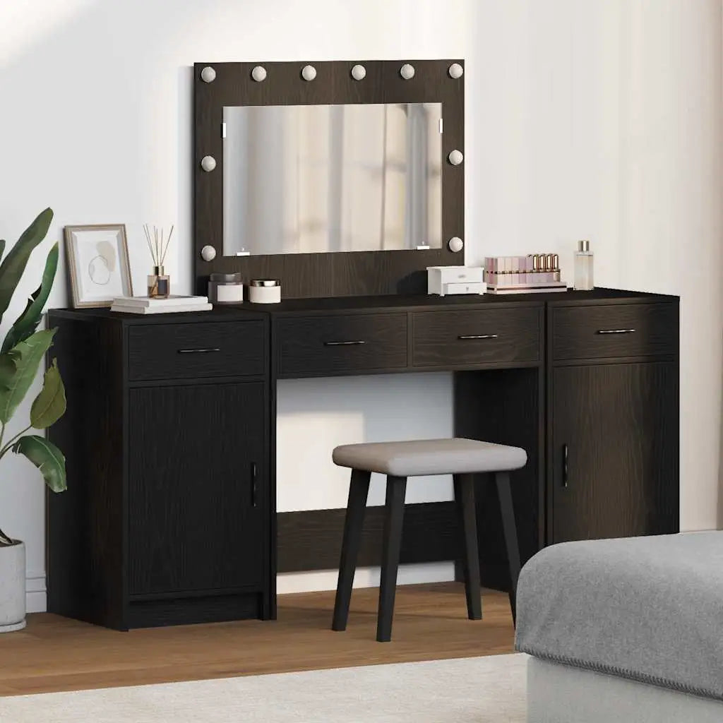 Table de Toilette 3 pc Noir 78,5 x 41 x 135 cm - XIOS