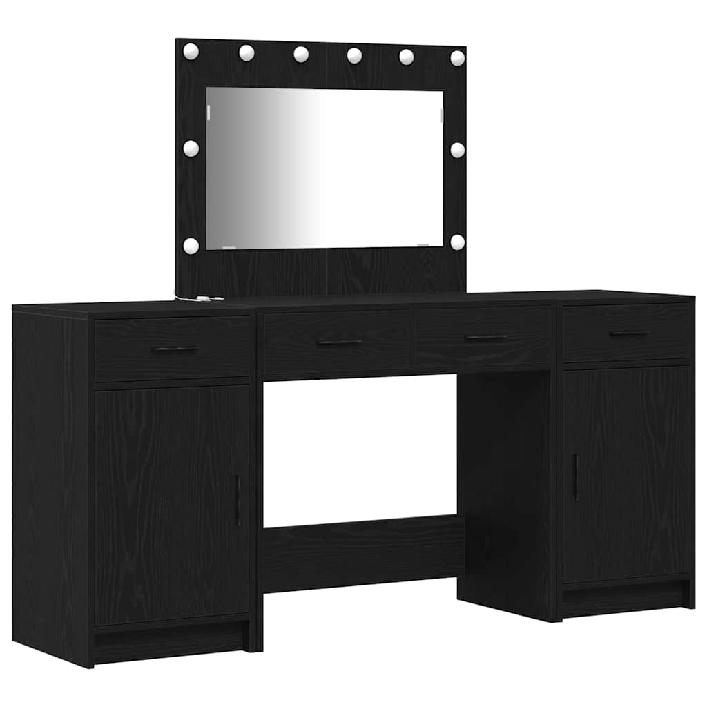 Table de Toilette 3 pcs Noir 40 x 41 x 75 cm Bois d'ingénierie - XIOS