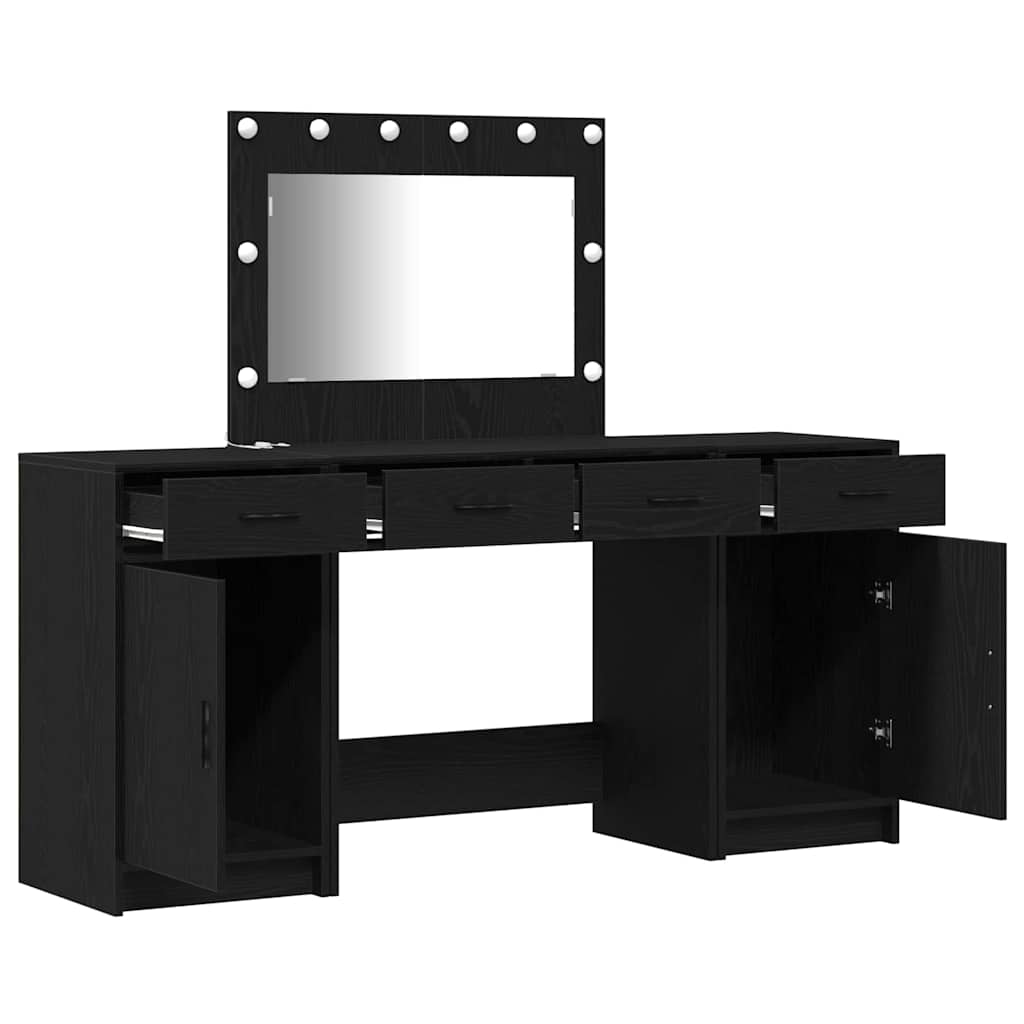 Table de Toilette 3 pcs Noir 40 x 41 x 75 cm Bois d'ingénierie - XIOS