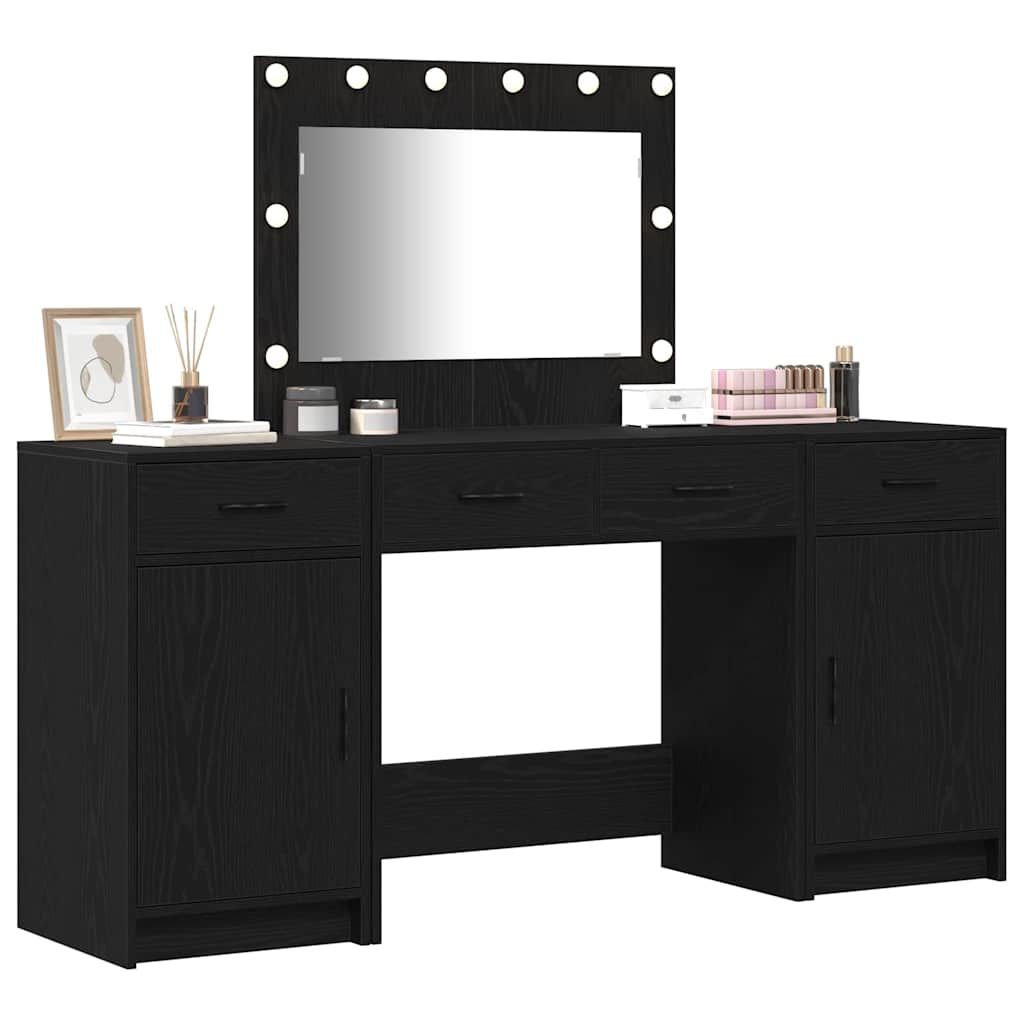 Table de Toilette 3 pcs Noir 40 x 41 x 75 cm Bois d'ingénierie - XIOS
