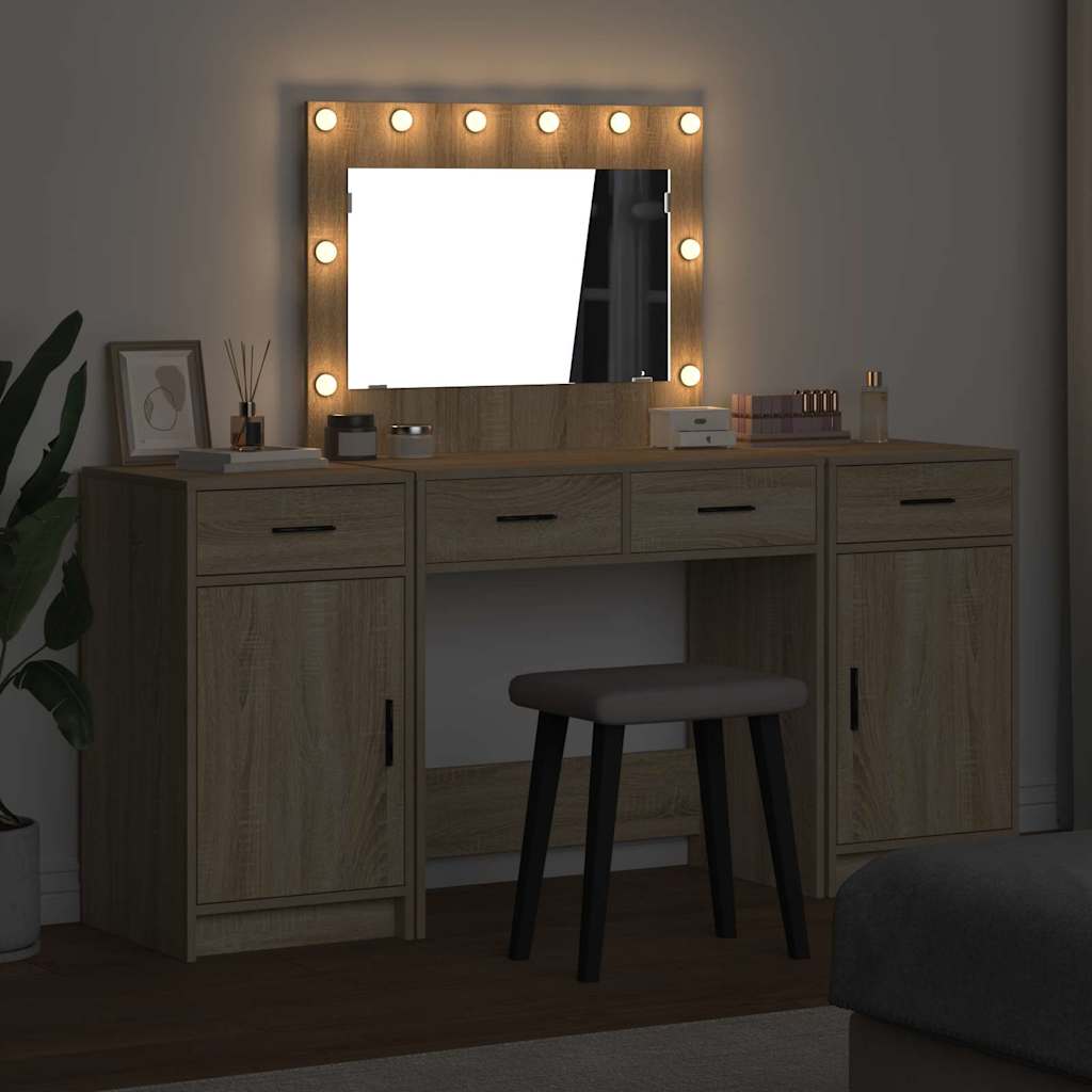 Table de Toilette avec tiroir 3 pcs Marron 40 x 41 x 75 cm - XIOS