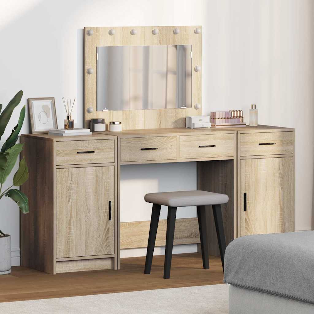Table de Toilette avec tiroir 3 pcs Marron 40 x 41 x 75 cm - XIOS