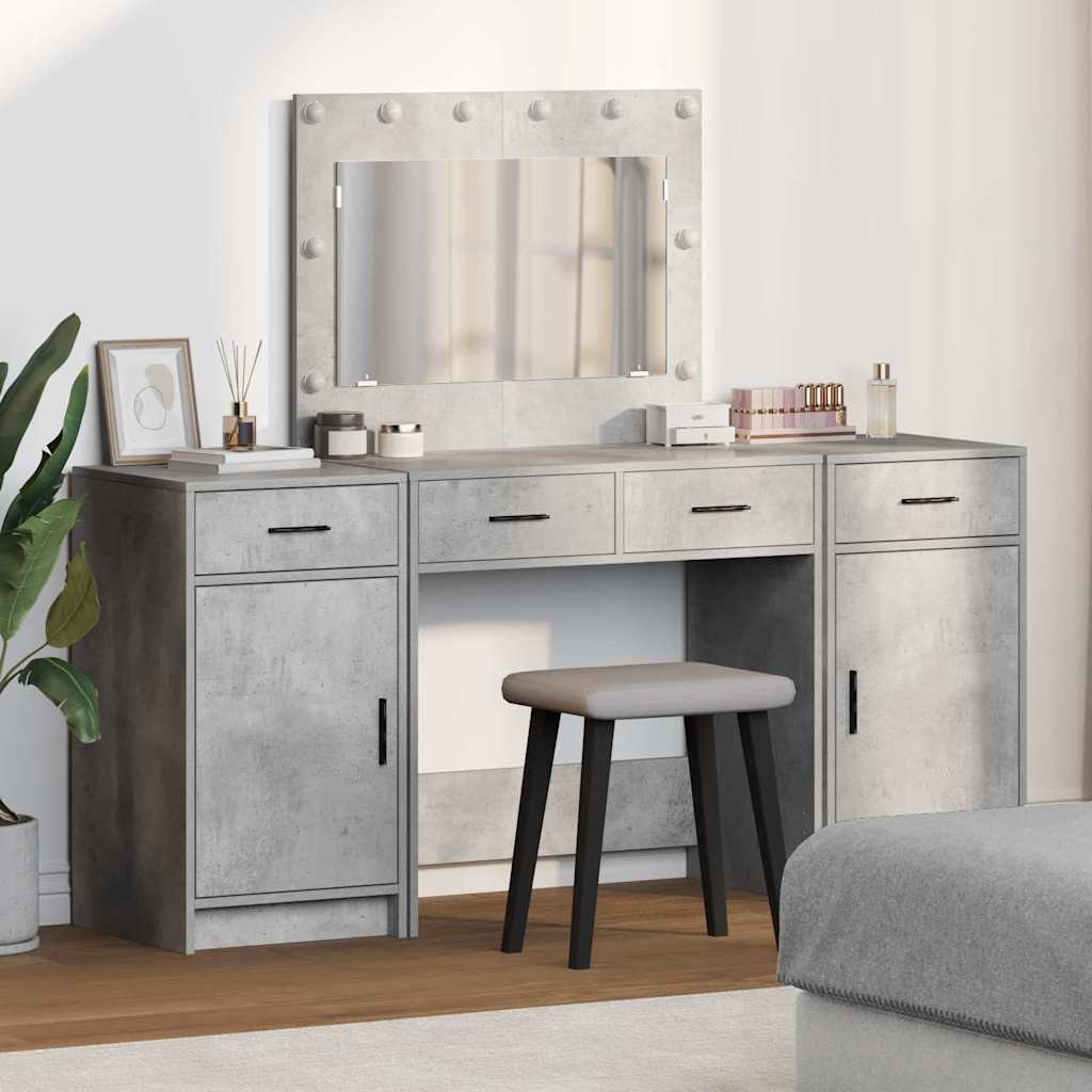 Table de Toilette 3 pcs Gris 40 x 41 x 75 cm Bois d'ingénierie - XIOS