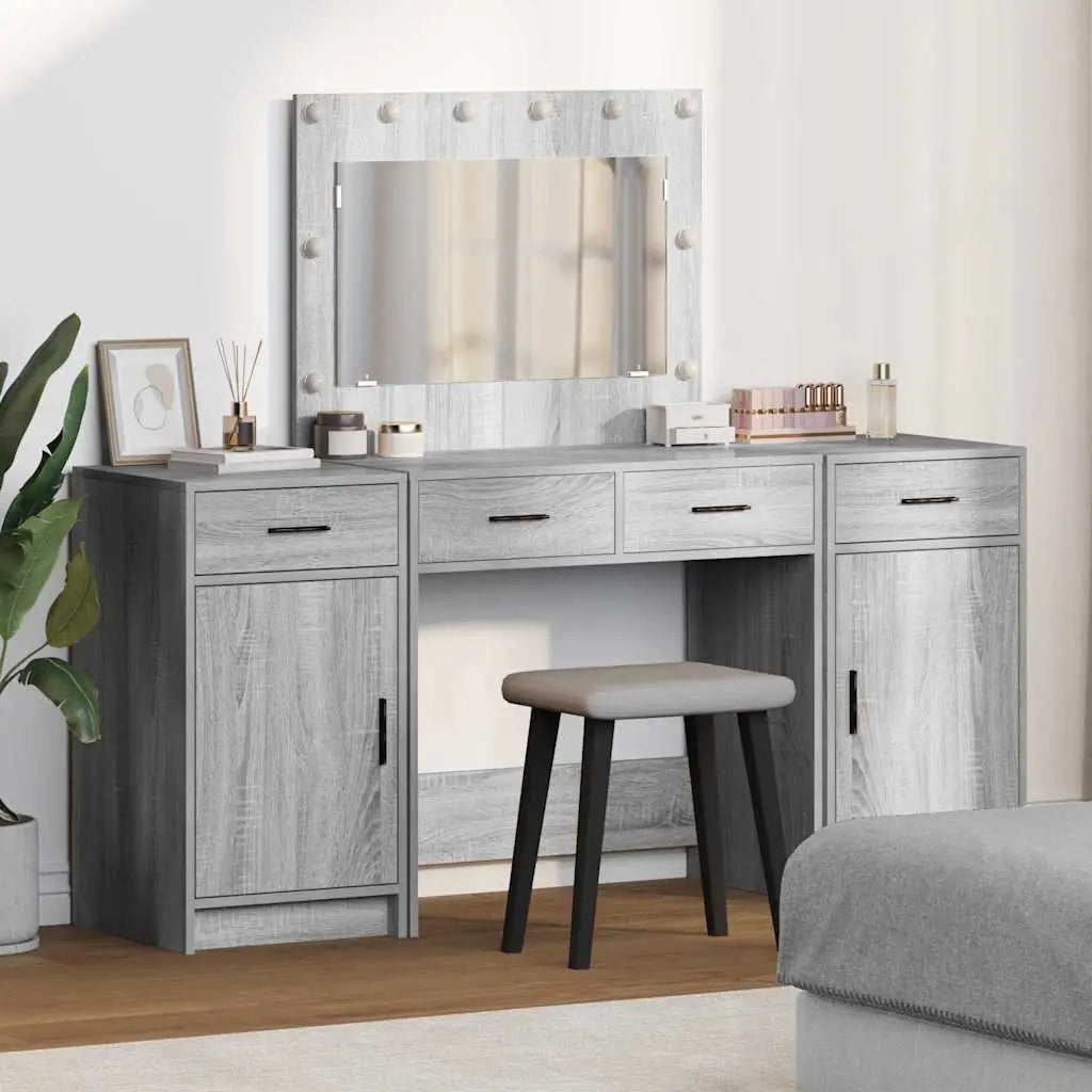 Table de Toilette 3 pc Gris 78,5 x 41 x 135 cm - XIOS