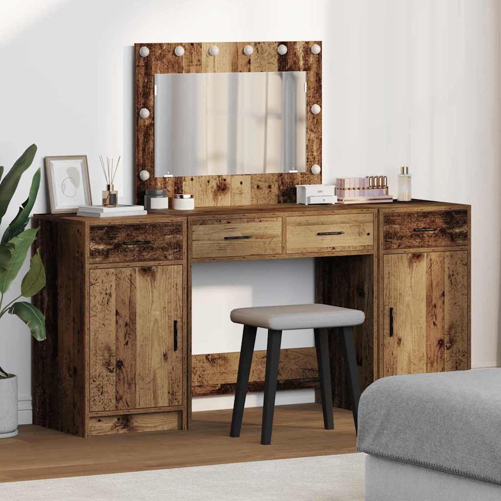 Table de Toilette avec tiroir 3 pcs Marron 40 x 41 x 75 cm - XIOS