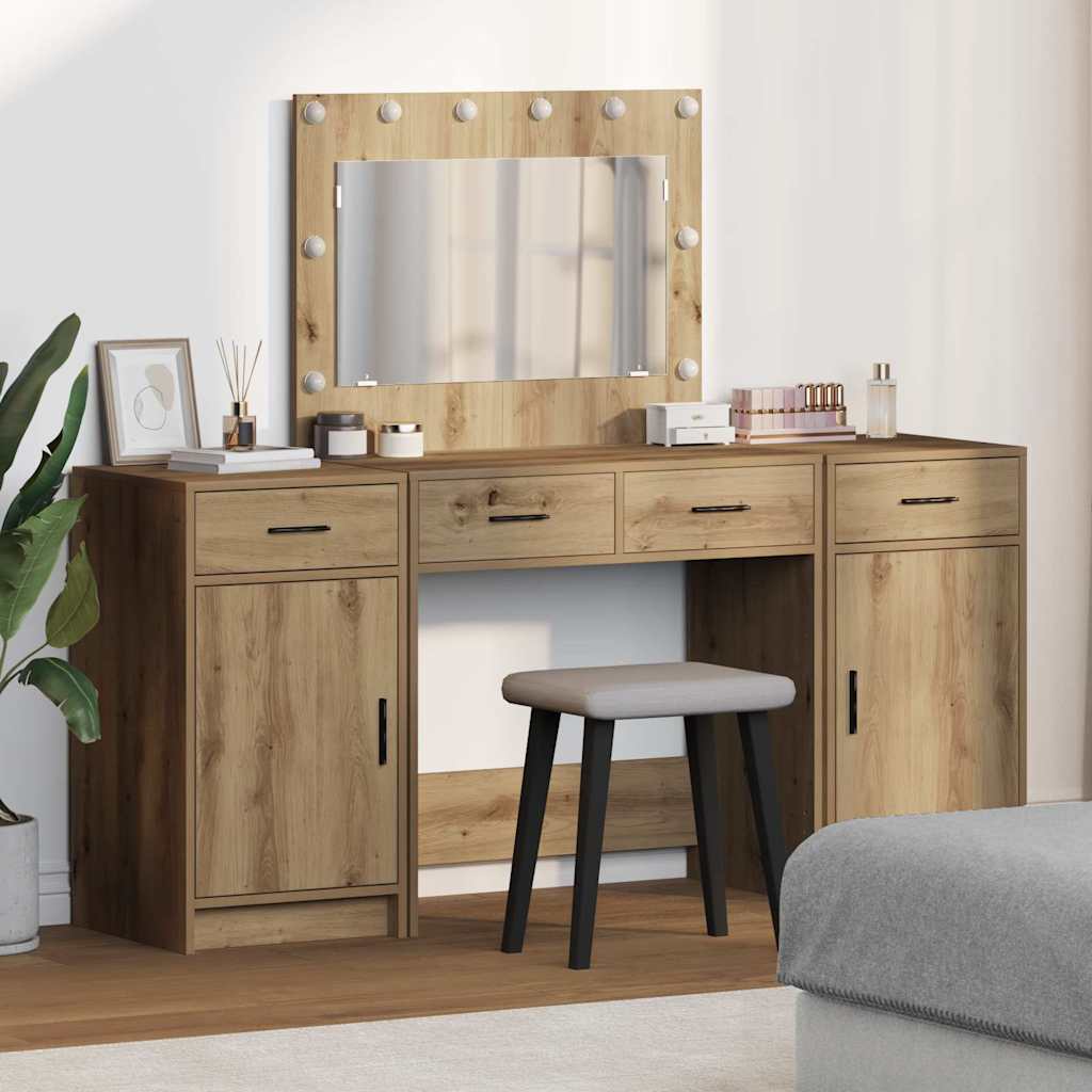 Table de Toilette avec tiroir 3 pcs Marron 40 x 41 x 75 cm - XIOS