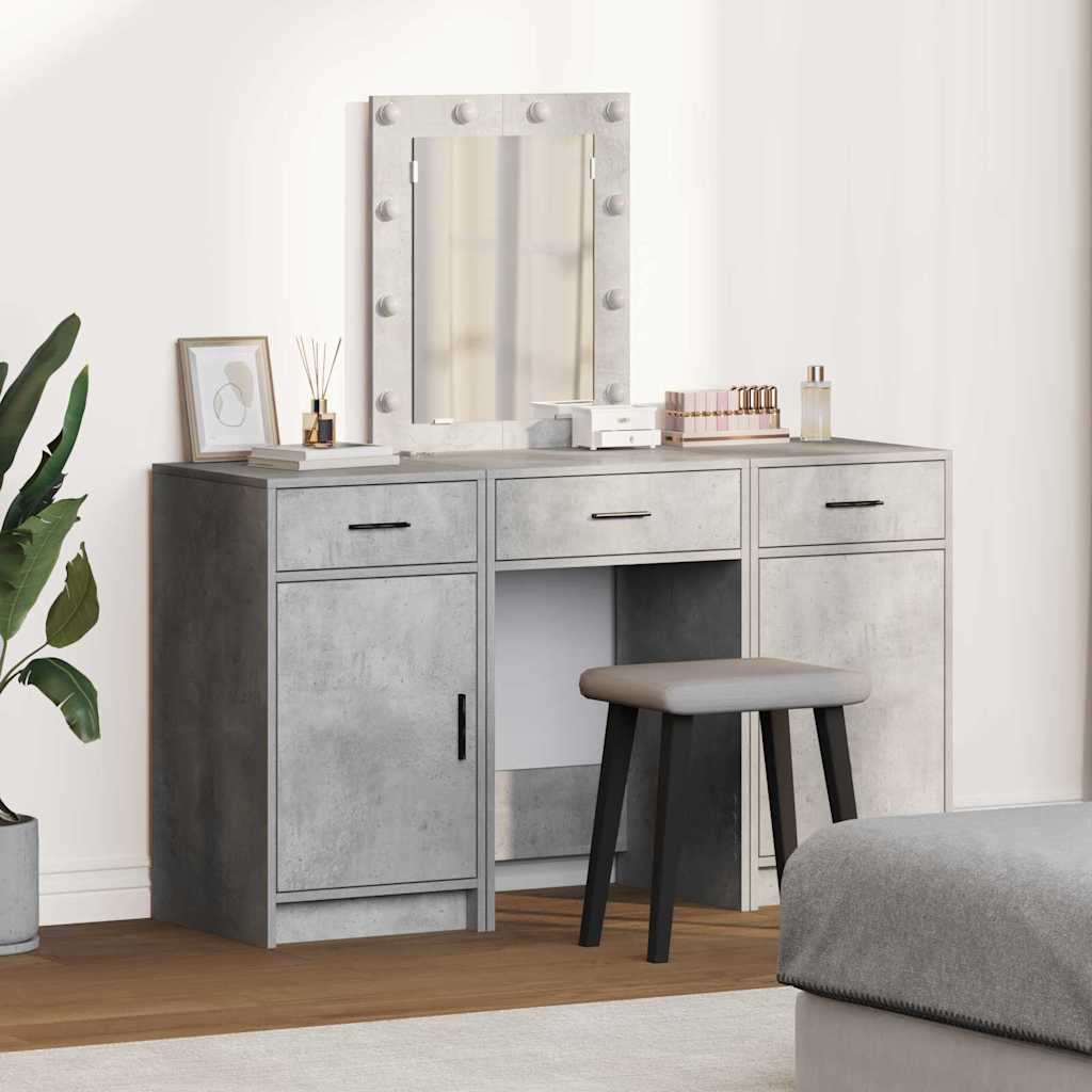 Table de Toilette 3 pcs Gris 50 x 41 x 135 cm Bois d'ingénierie - XIOS