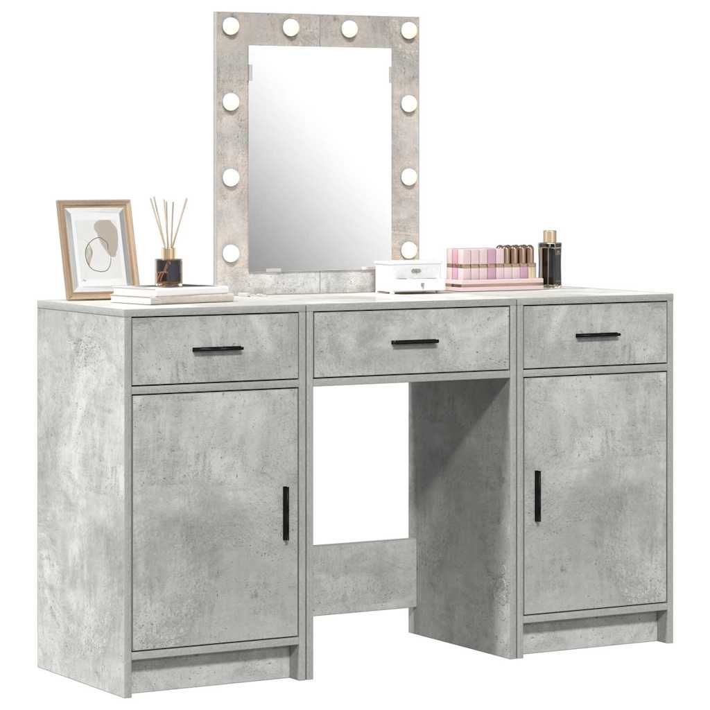 Table de Toilette 3 pcs Gris 50 x 41 x 135 cm Bois d'ingénierie - XIOS