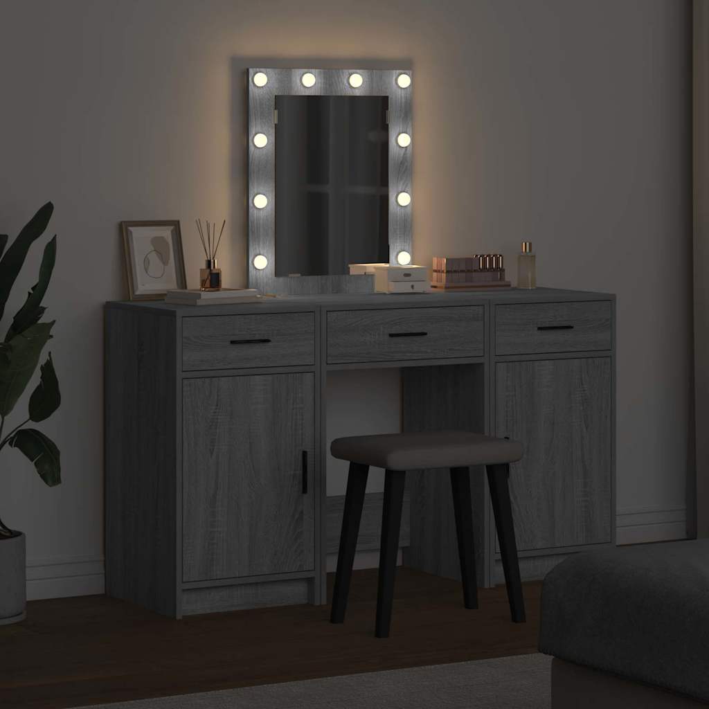 Table de Toilette Gris 50 x 41 x 135 cm Bois d'ingénierie - XIOS
