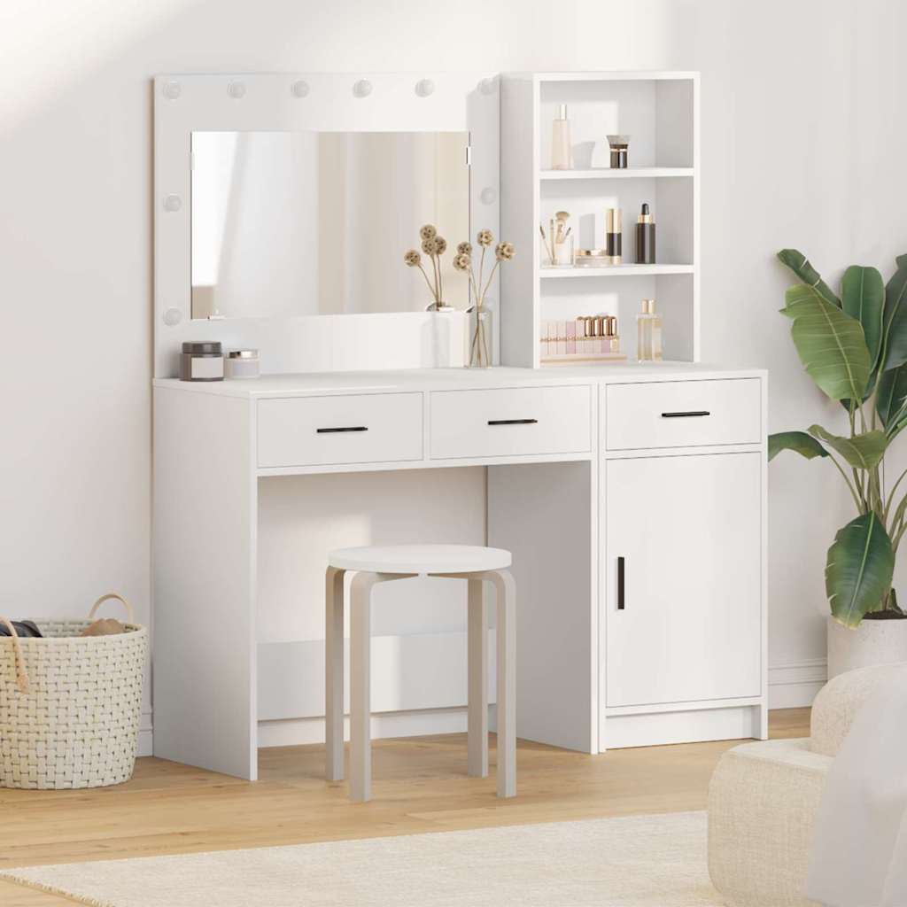 Table de Toilette avec tiroir 2 pcs Blanc 78.5 x 41 x 135 cm - XIOS