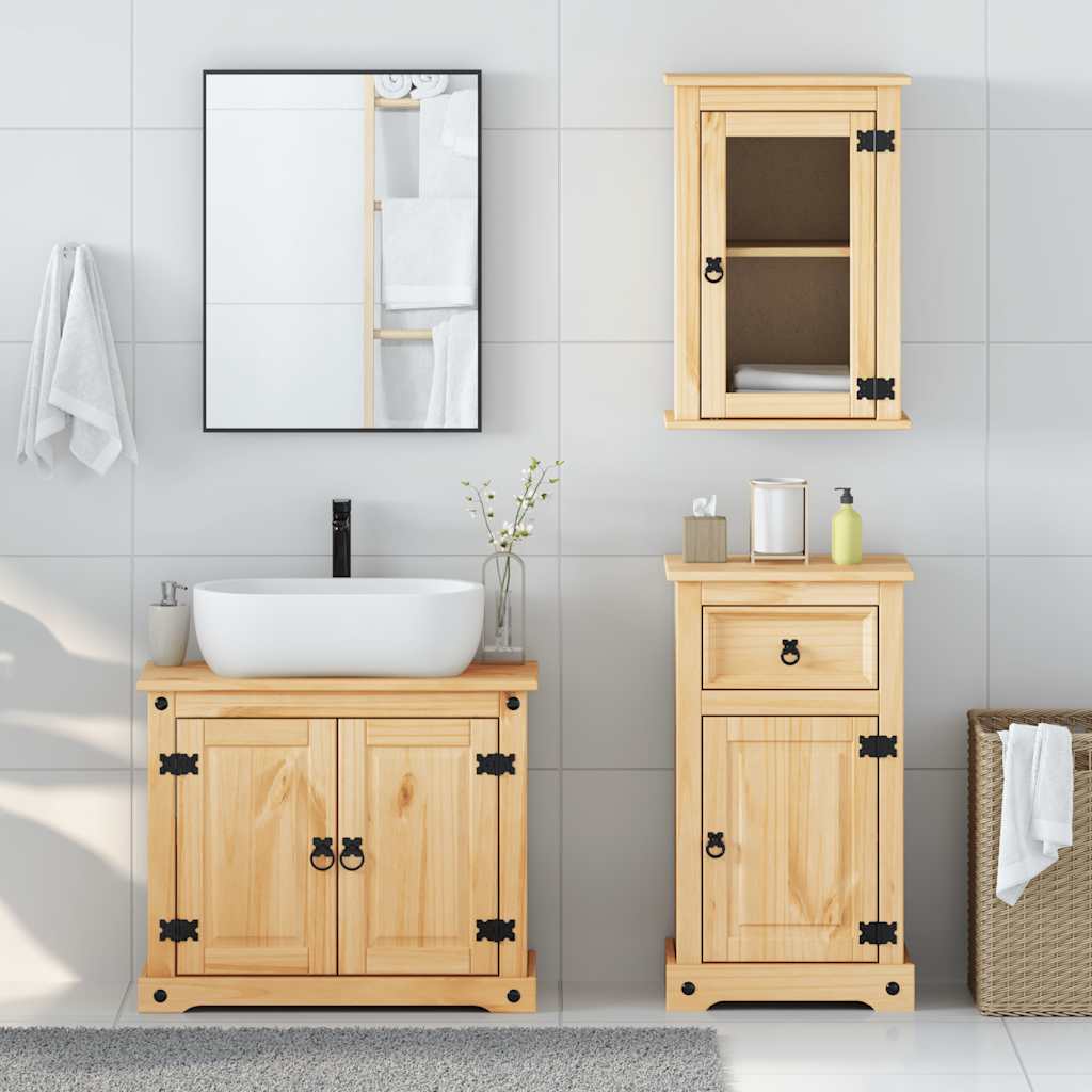 Ensemble de meubles salle de bain 3 pcs Corona bois pin massif - XIOS