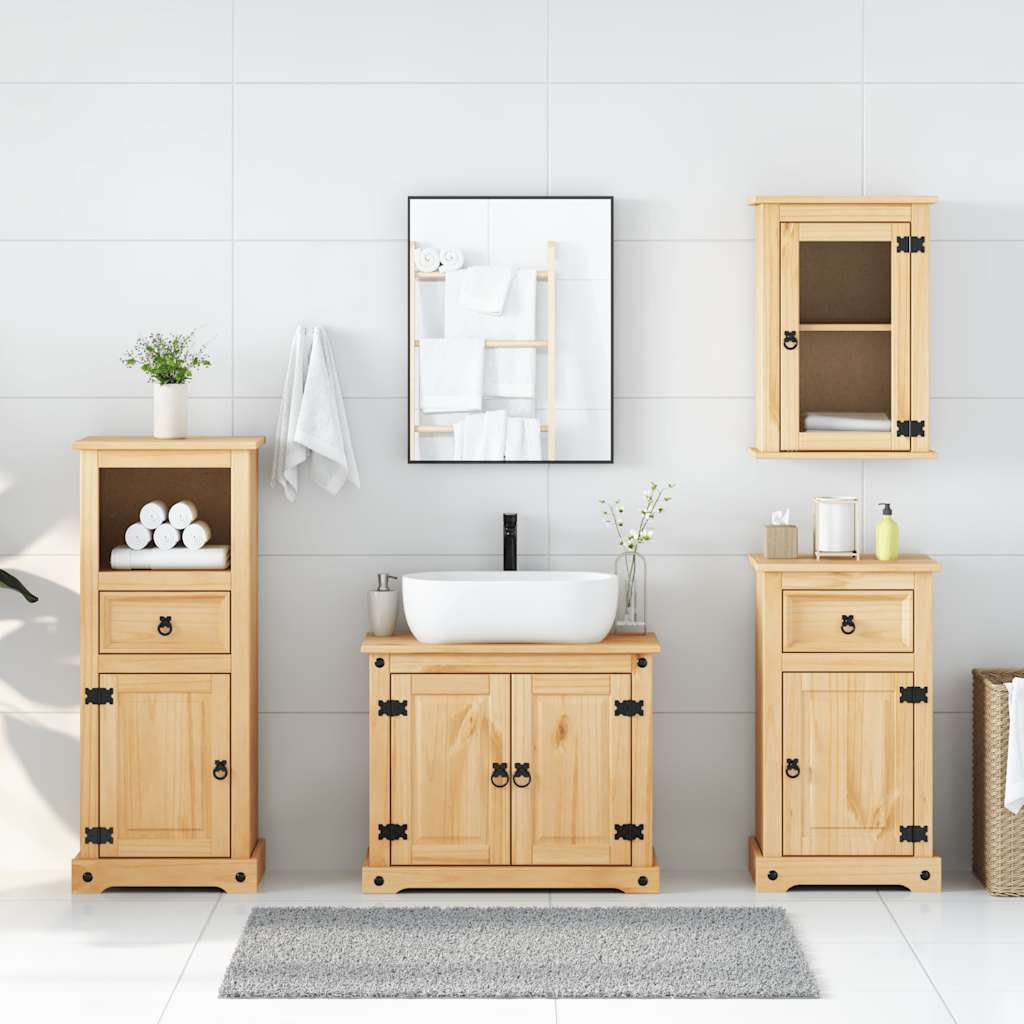 Ensemble de meubles salle de bain 4 pcs Corona bois pin massif - XIOS