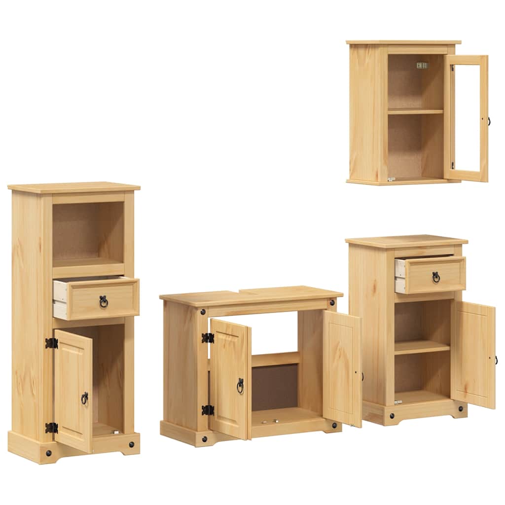 Ensemble de meubles salle de bain 4 pcs Corona bois pin massif - XIOS