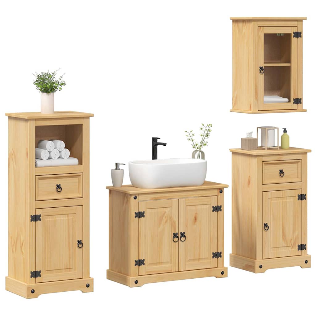 Ensemble de meubles salle de bain 4 pcs Corona bois pin massif - XIOS