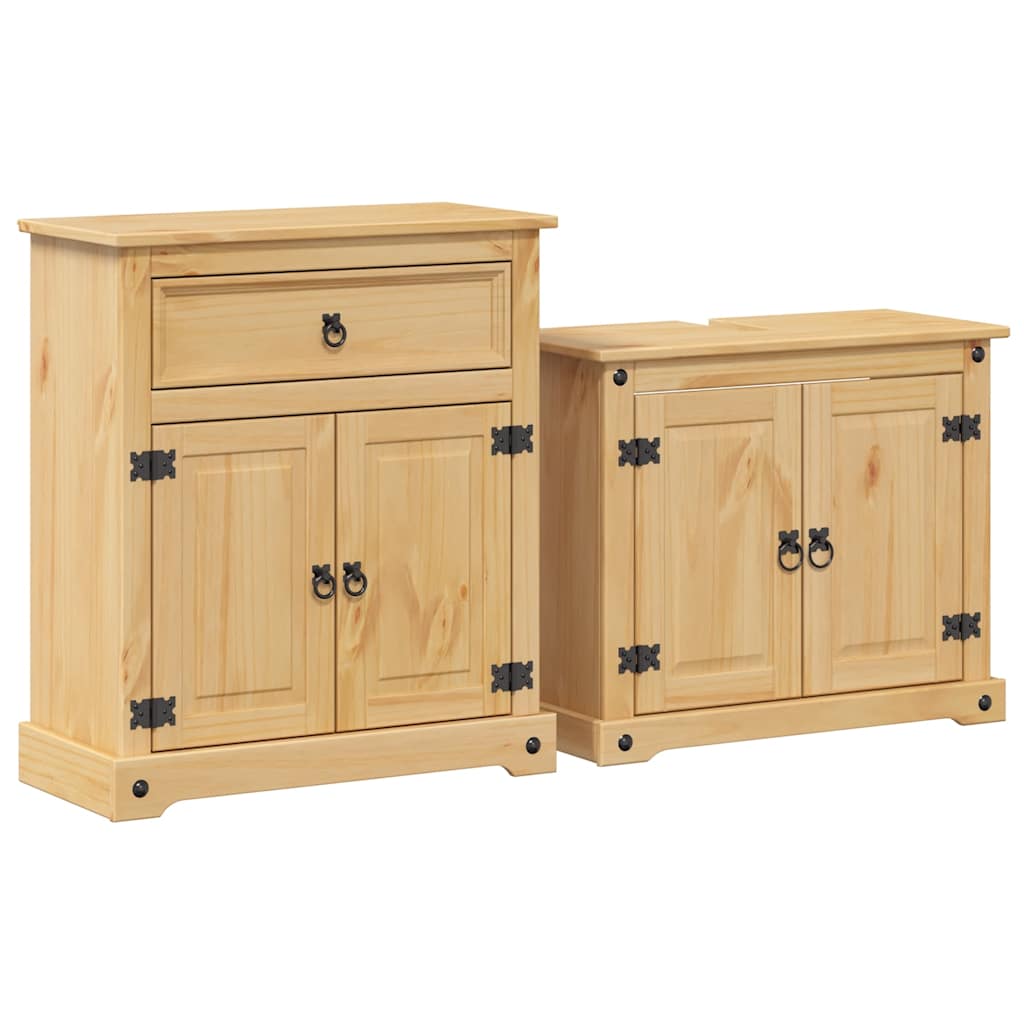Ensemble de meubles salle de bain 2 pcs Corona bois pin massif