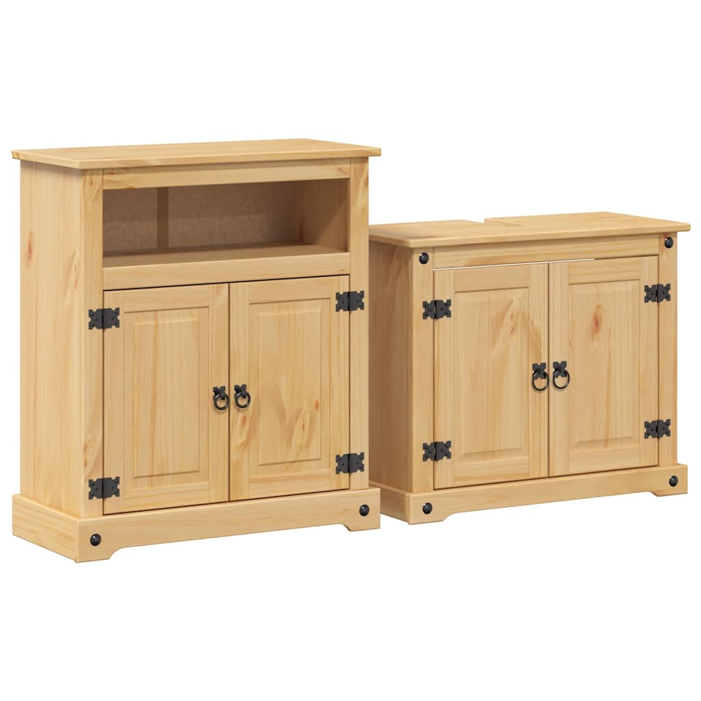 Ensemble de meubles salle de bain 2 pcs Corona bois pin massif - XIOS