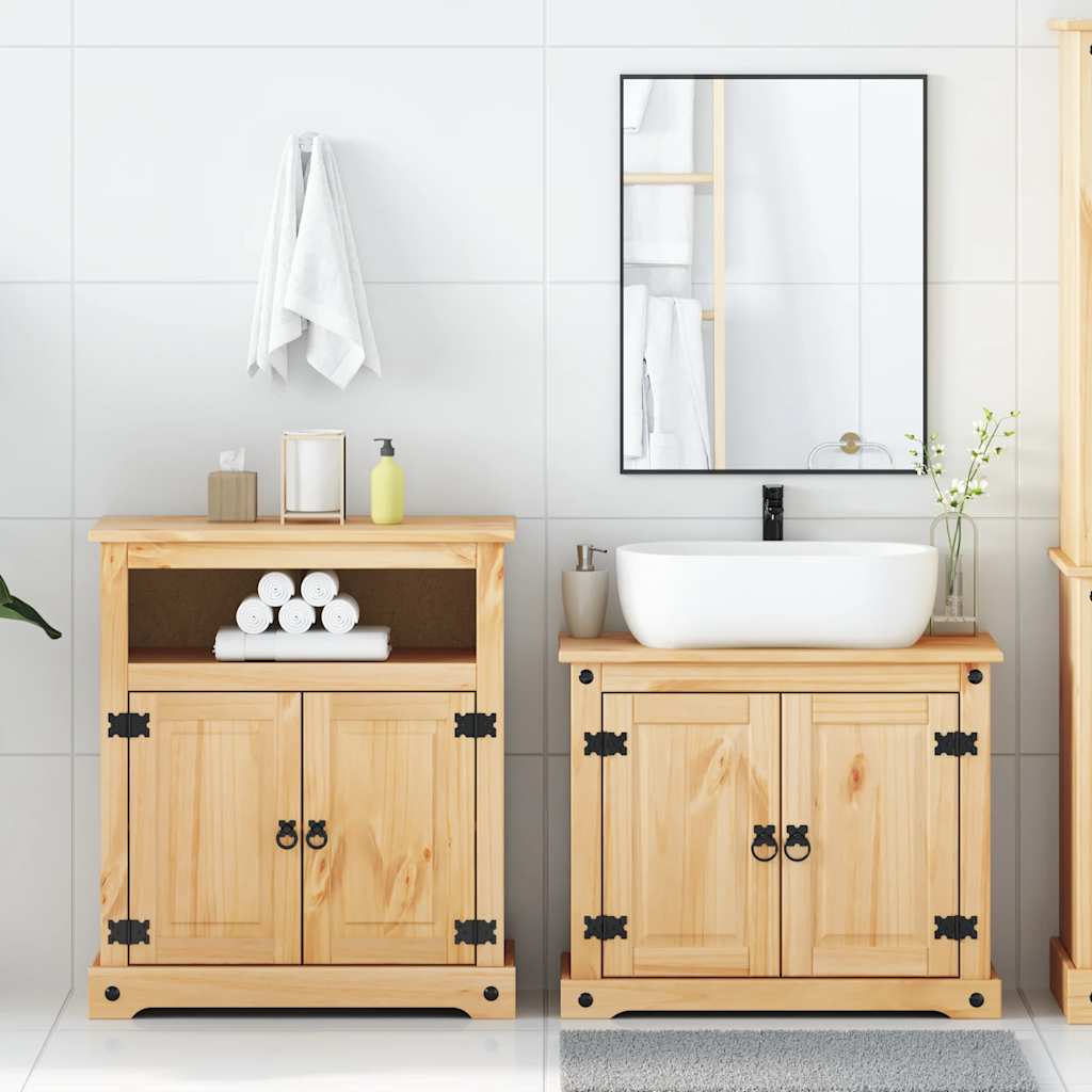 Ensemble de meubles salle de bain 2 pcs Corona bois pin massif - XIOS