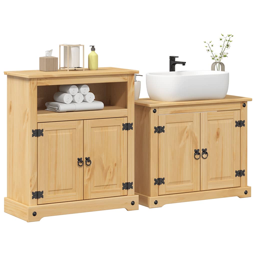 Ensemble de meubles salle de bain 2 pcs Corona bois pin massif - XIOS