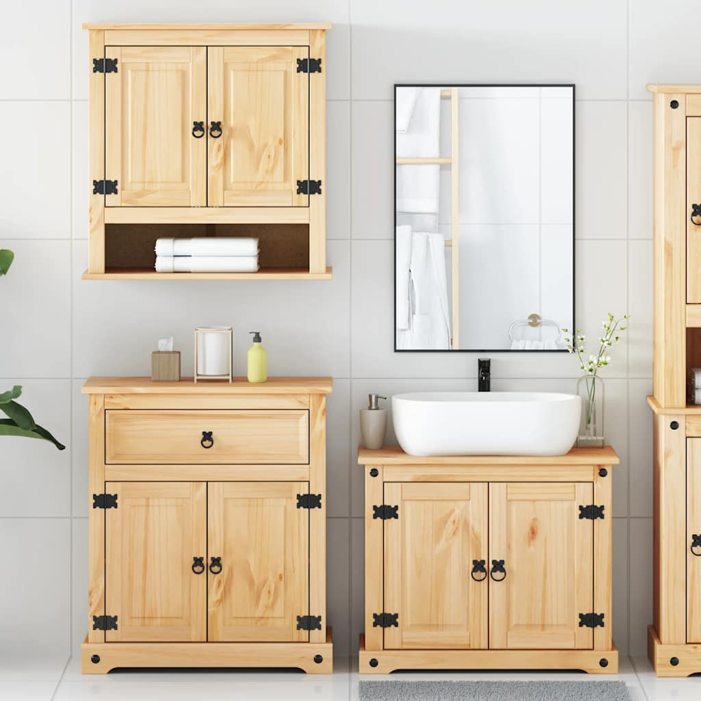 Ensemble de meubles salle de bain 3 pcs Corona bois pin massif