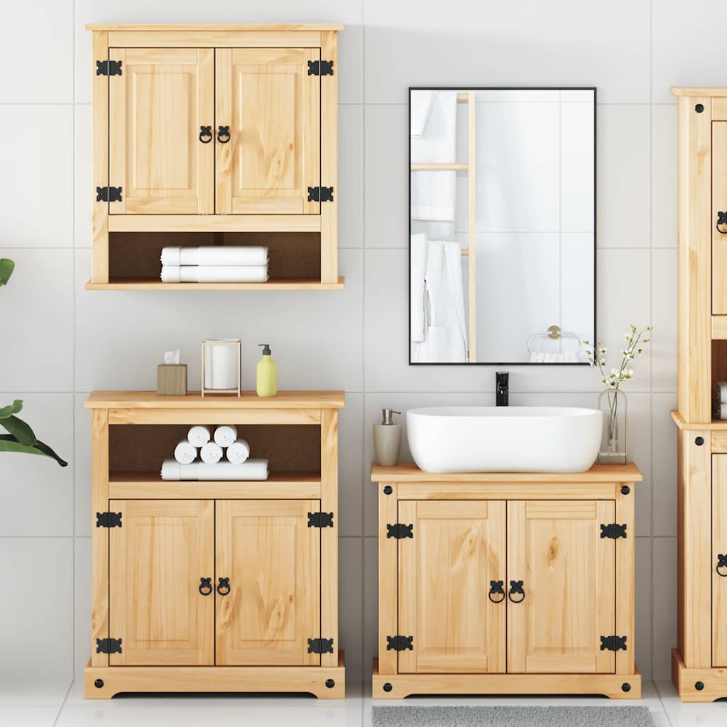 Ensemble de meubles salle de bain 3 pcs Corona bois pin massif