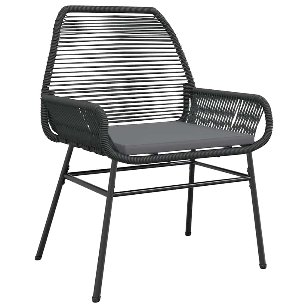 Ensemble à manger de jardin et coussins 5 pcs noir rotin verre