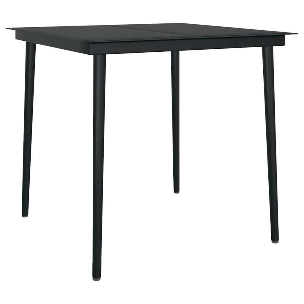 Ensemble à manger jardin coussins 3pcs marron poly rotin verre