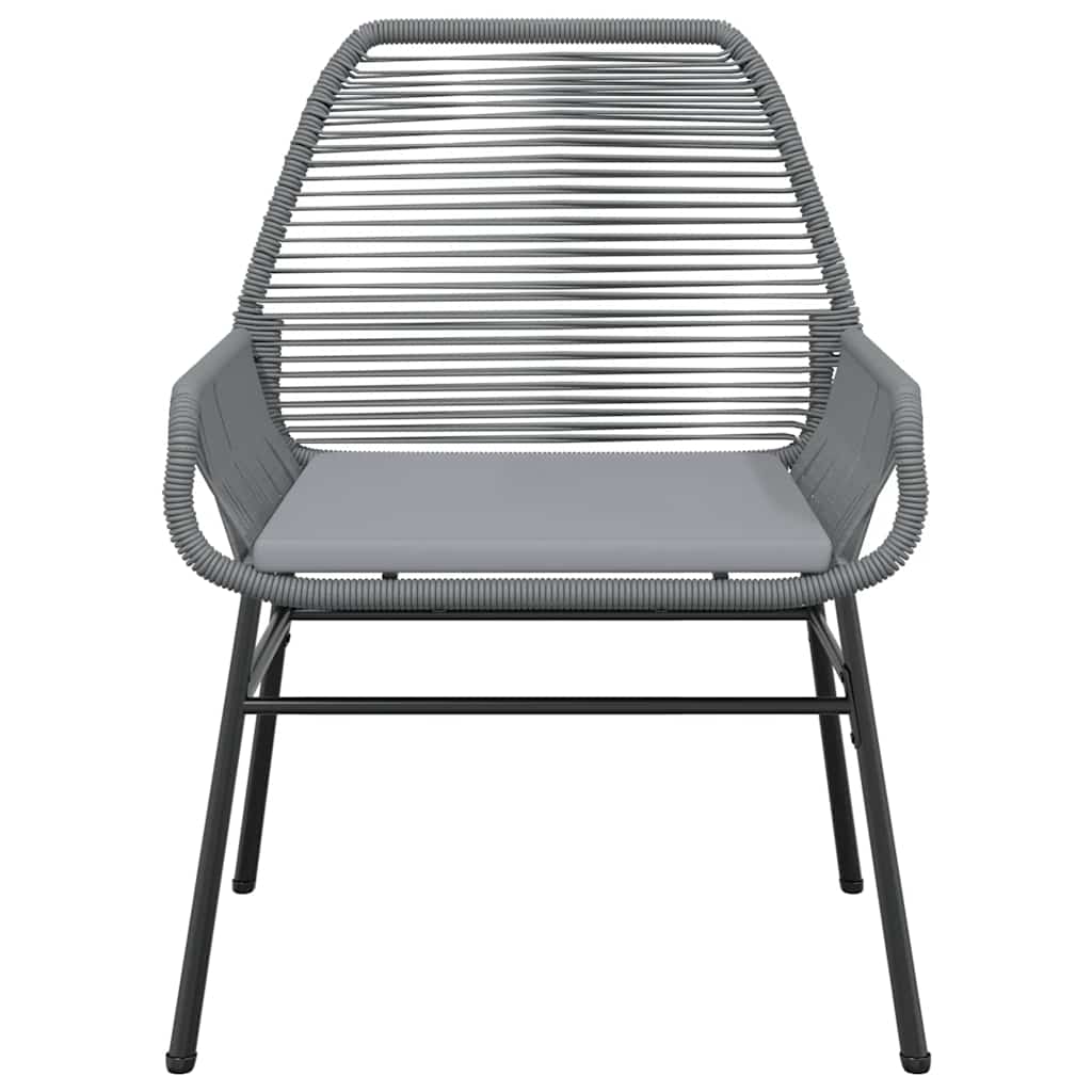 Ensemble à manger jardin coussins 5 pcs gris poly rotin verre