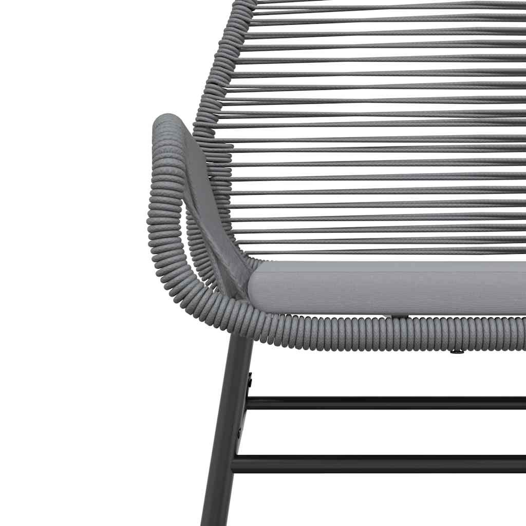 Ensemble à manger jardin coussins 5 pcs gris poly rotin verre