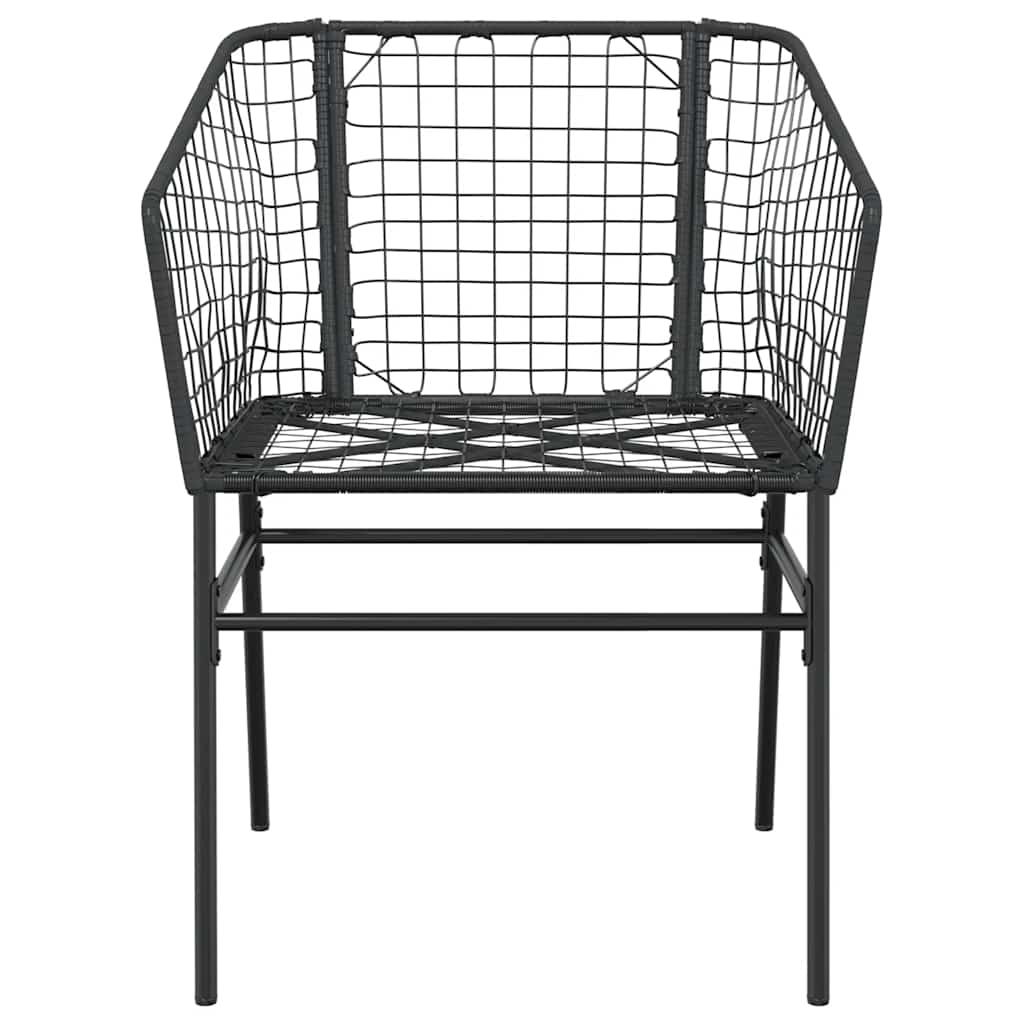 Ensemble à manger de jardin 5 pcs noir résine tressée verre