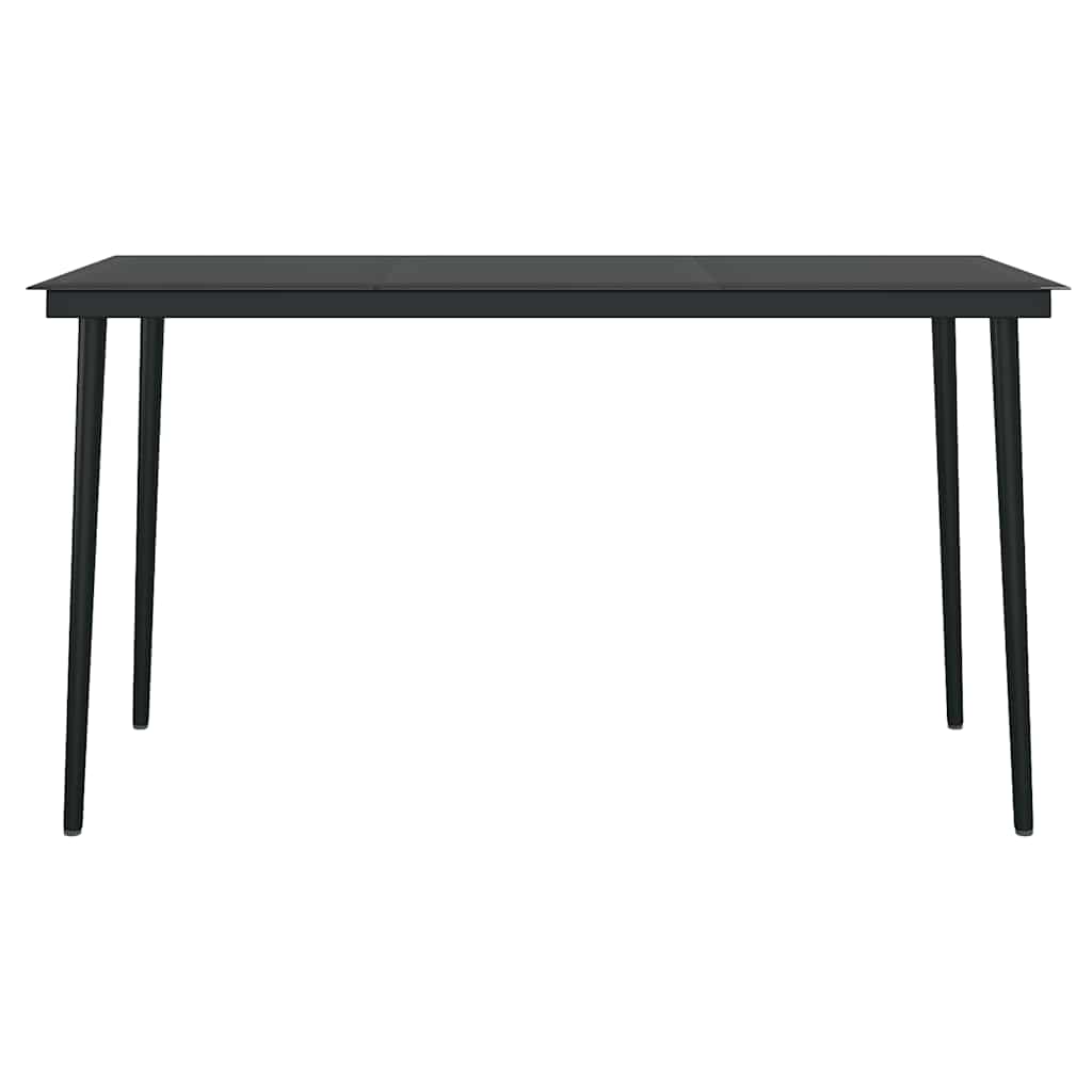 Ensemble à manger jardin 5pcs marron poly rotin verre