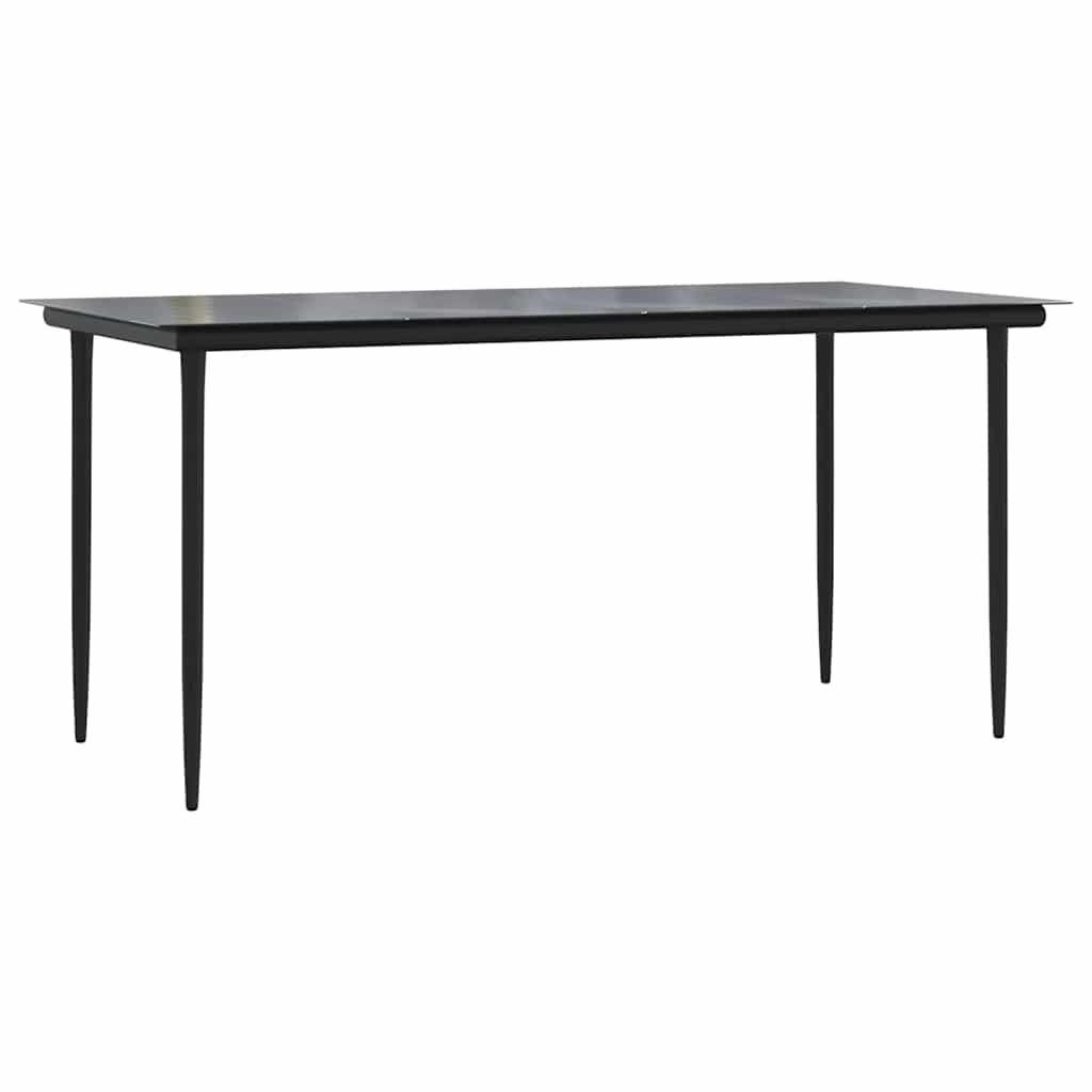 Ensemble à manger jardin 7pcs marron rpoly otin verre