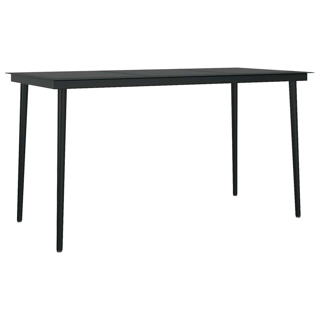 Ensemble à manger de jardin et coussins 5 pcs noir rotin verre
