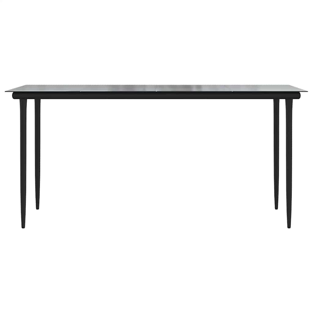 Ensemble à manger jardin coussins 7 pcs gris poly rotin verre