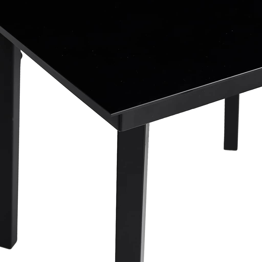 Ensemble à manger de jardin 3 pcs noir résine tressée verre