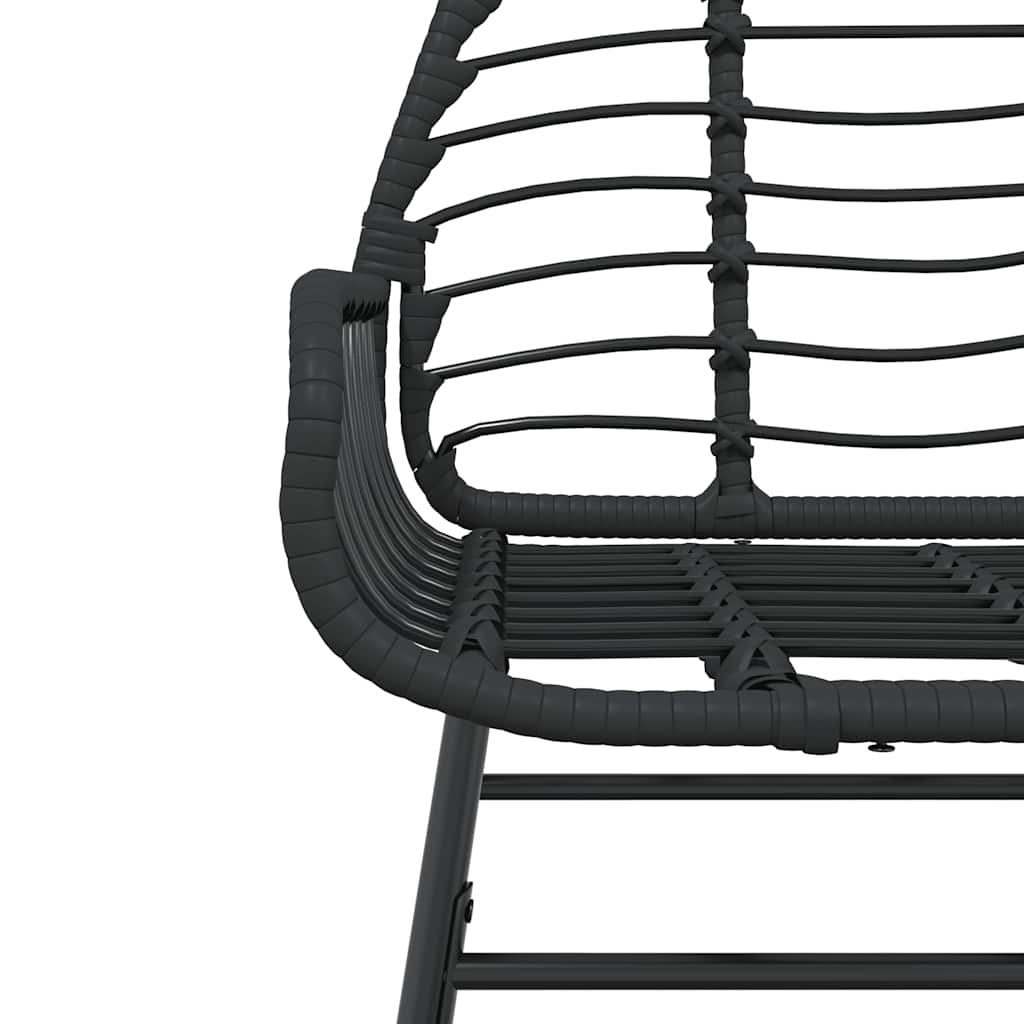 Ensemble à manger de jardin 5 pcs noir résine tressée verre