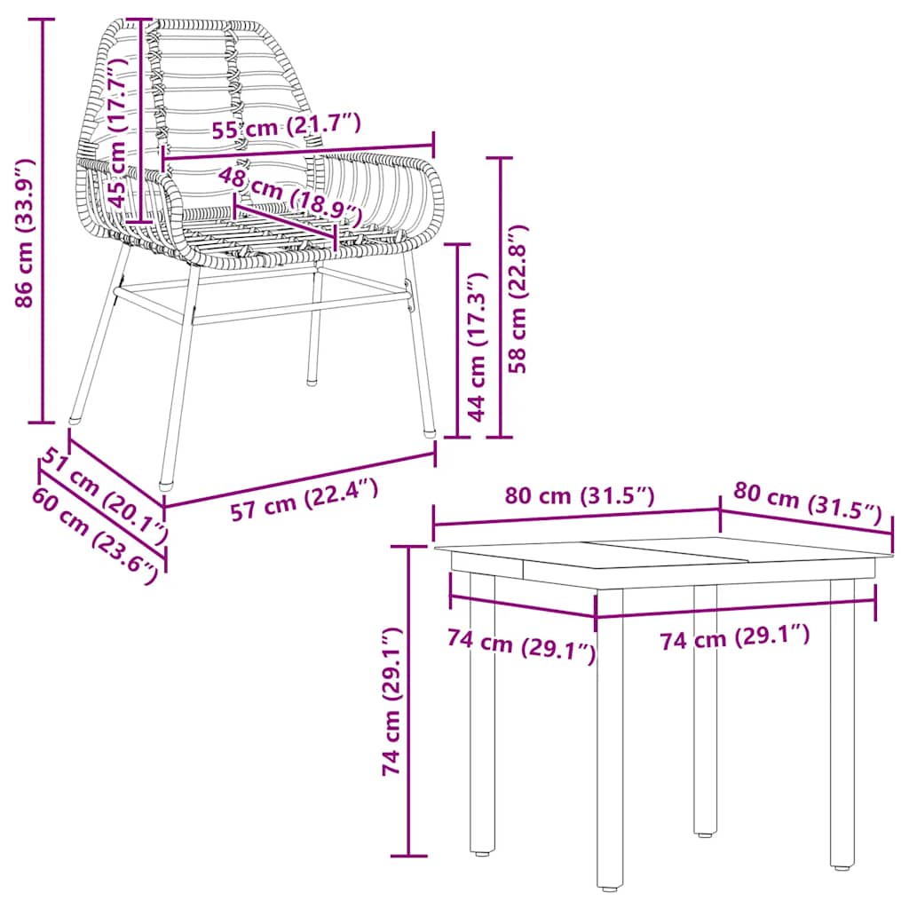 Ensemble à manger de jardin 5 pcs noir résine tressée verre