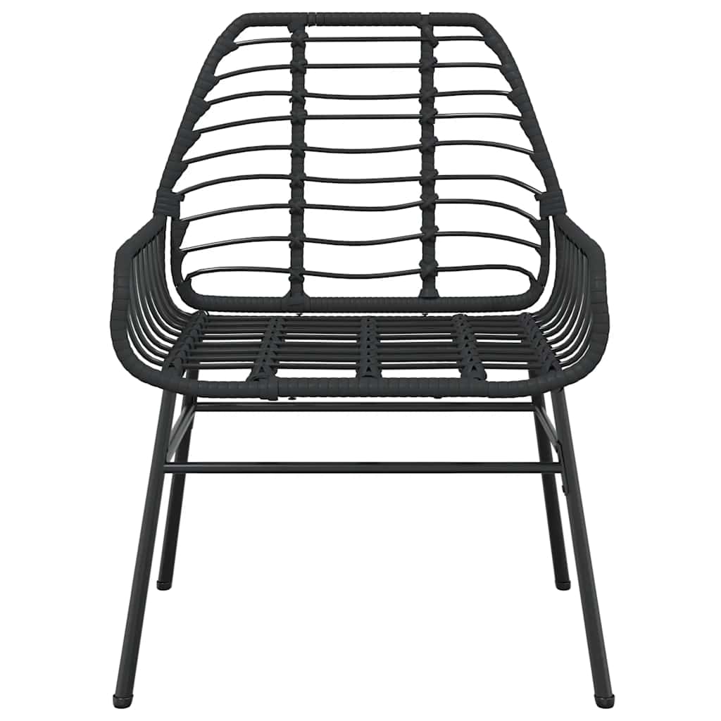 Ensemble à manger de jardin 5 pcs noir résine tressée verre