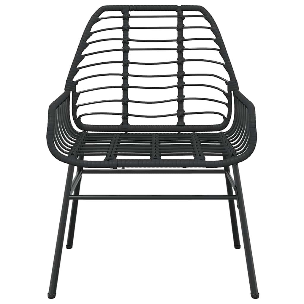 Ensemble à manger de jardin 5 pcs noir résine tressée verre