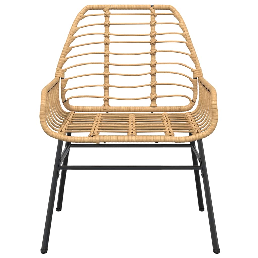 Ensemble à manger de jardin 3pcs marron résine tressée verre
